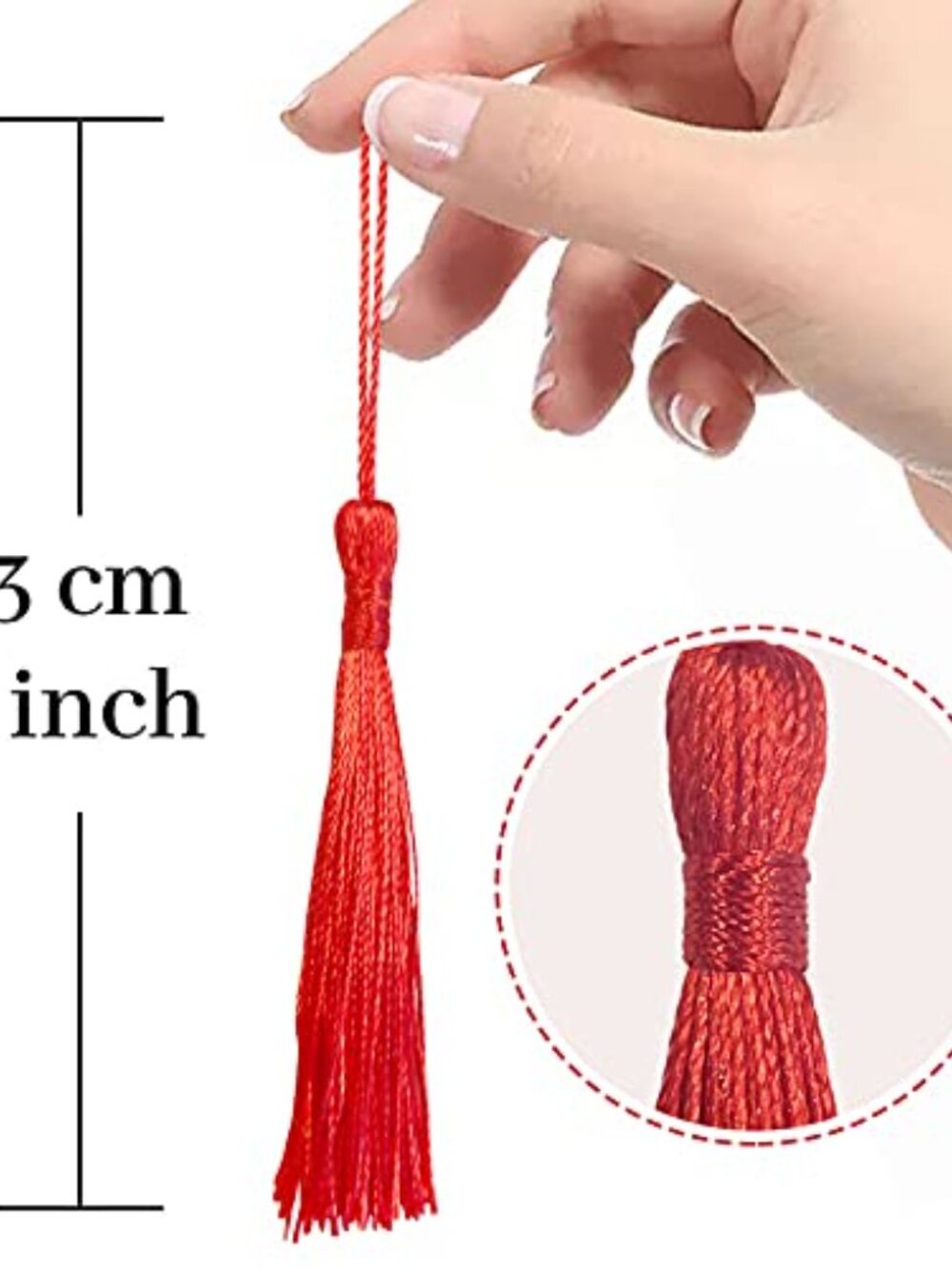 100 Pcs 13cm/5 Inch Silky Handmade Soft Craft Mini Tassels with Loops - Picture 2 of 3